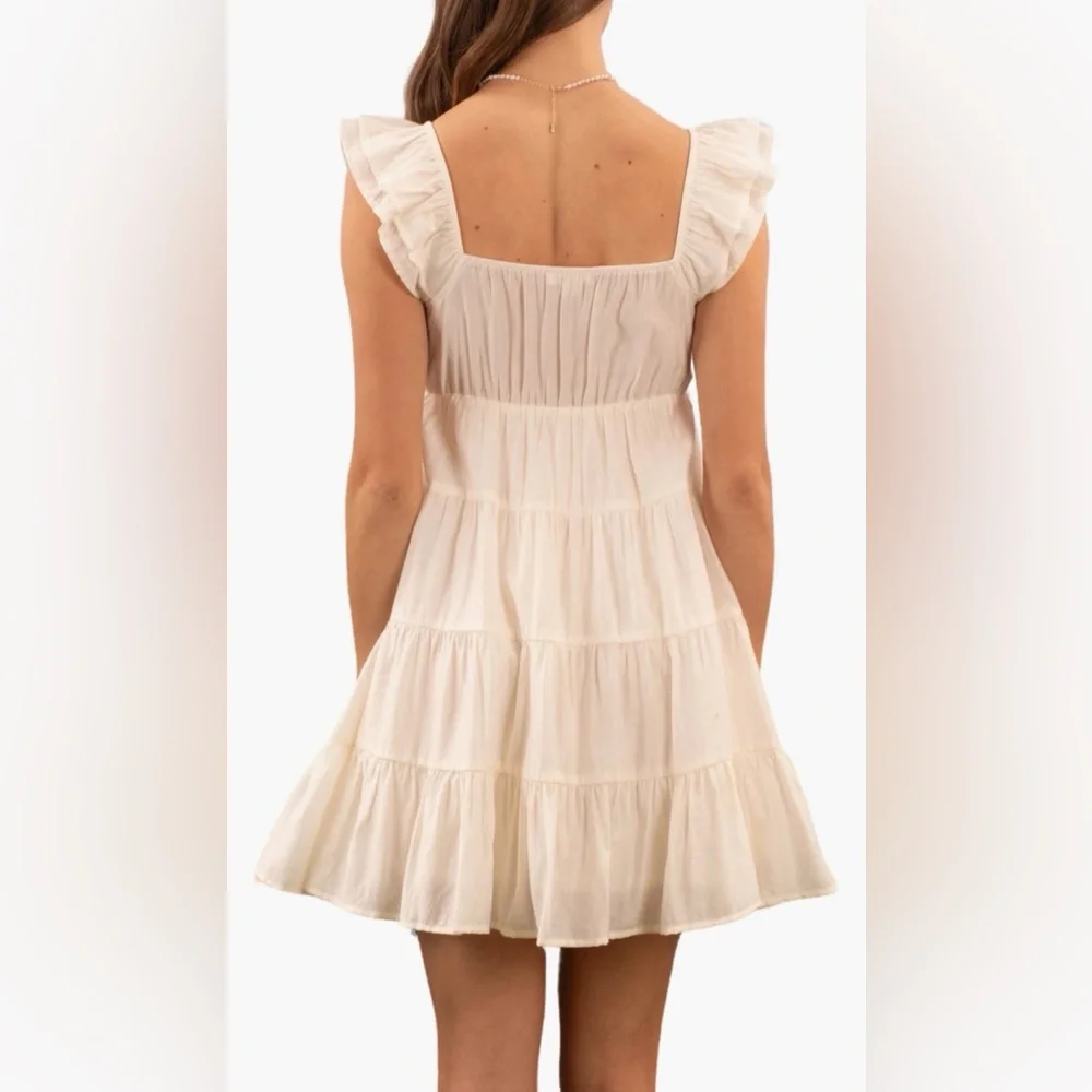 Blu‎ Pepper Ivory Ruffle Tiered Mini Dress - Picture 2 of 8